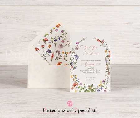 Partecipazioni matrimonio bucolici - Campione Gratis