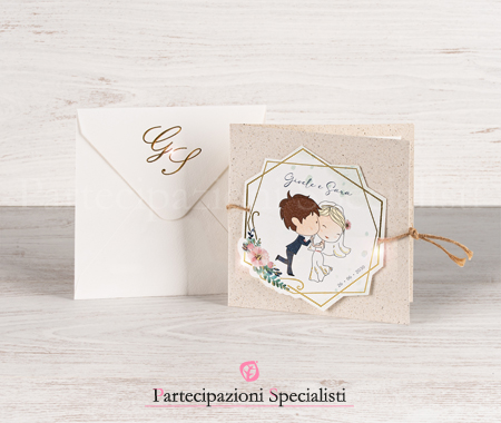 Partecipazioni matrimonio Romantiche Boho - Campione Gratis